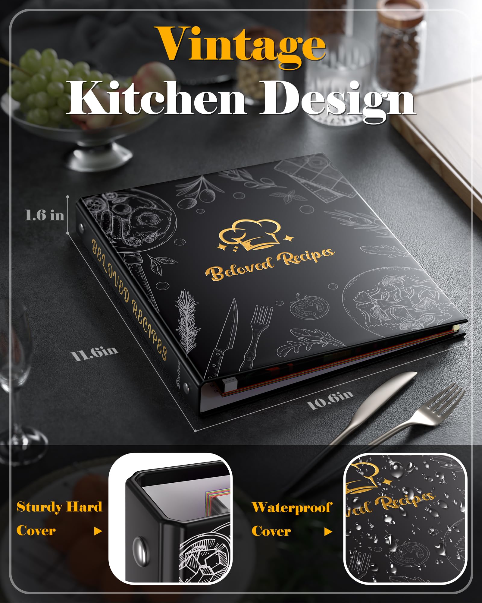 BiuLeon plastic sleeves protecting pages from spills while keeping recipes readable.