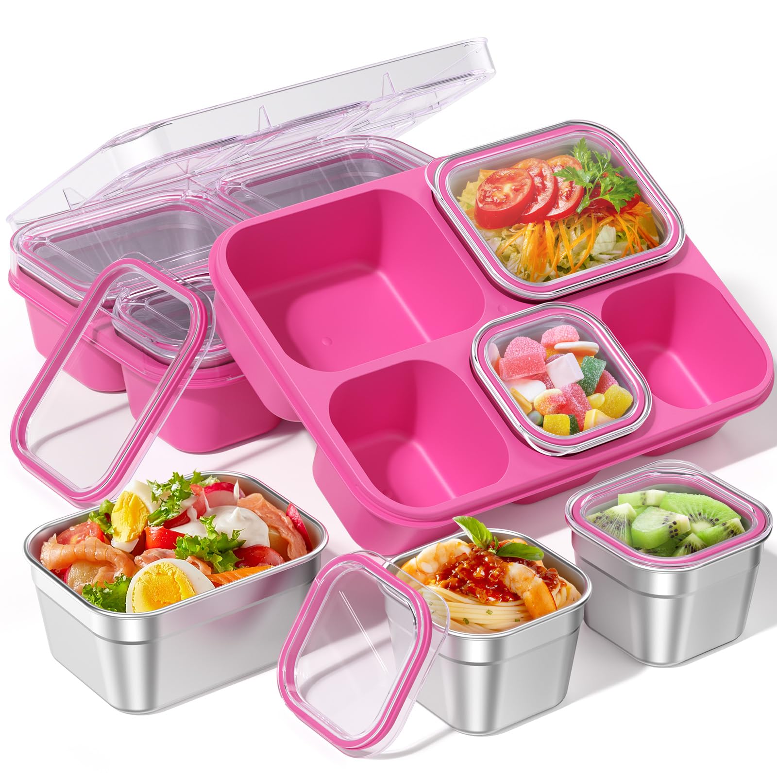 BiuLeon Snackle Box with 5-compartment tray for organized snacks on the go