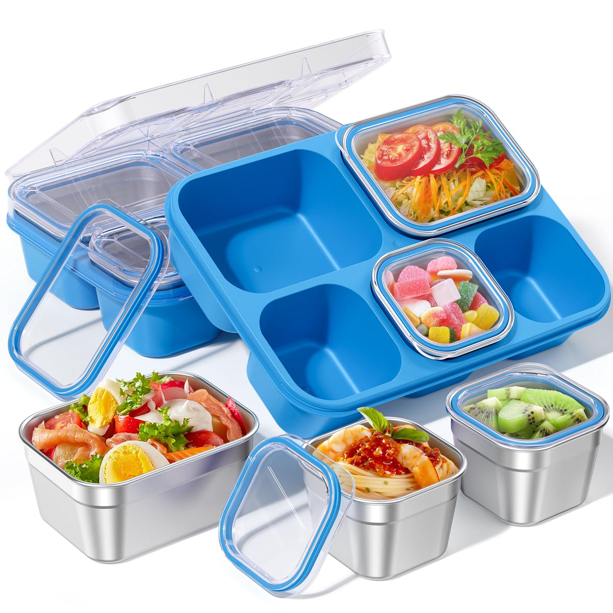 BiuLeon Snackle Box five compartments for organized snacks and meals.