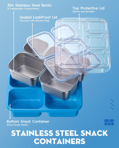 Transparent lid on the BiuLeon Snackle Box lets you see contents instantly.