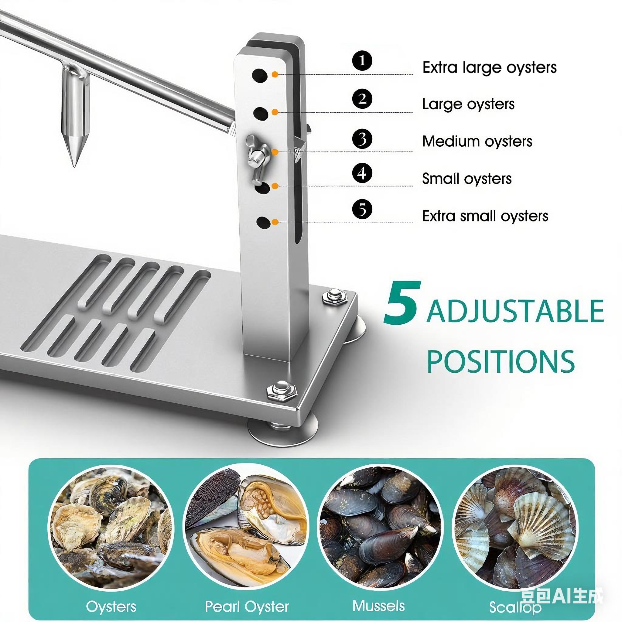 BIUWING Oyster Shucker Machine G-clip securing to table for stability.