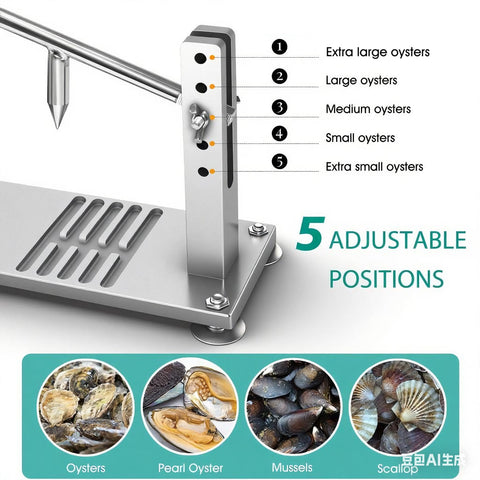 BIUWING Oyster Shucker Machine G-clip securing to table for stability.