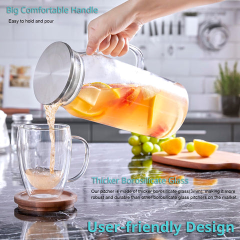 Bivvclaz 2L wide-mouth pitcher designed for effortless filling and cleaning in the kitchen.