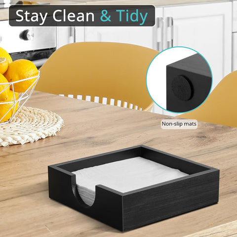 Bivvclaz flat napkin holder on dining table complements any setting.