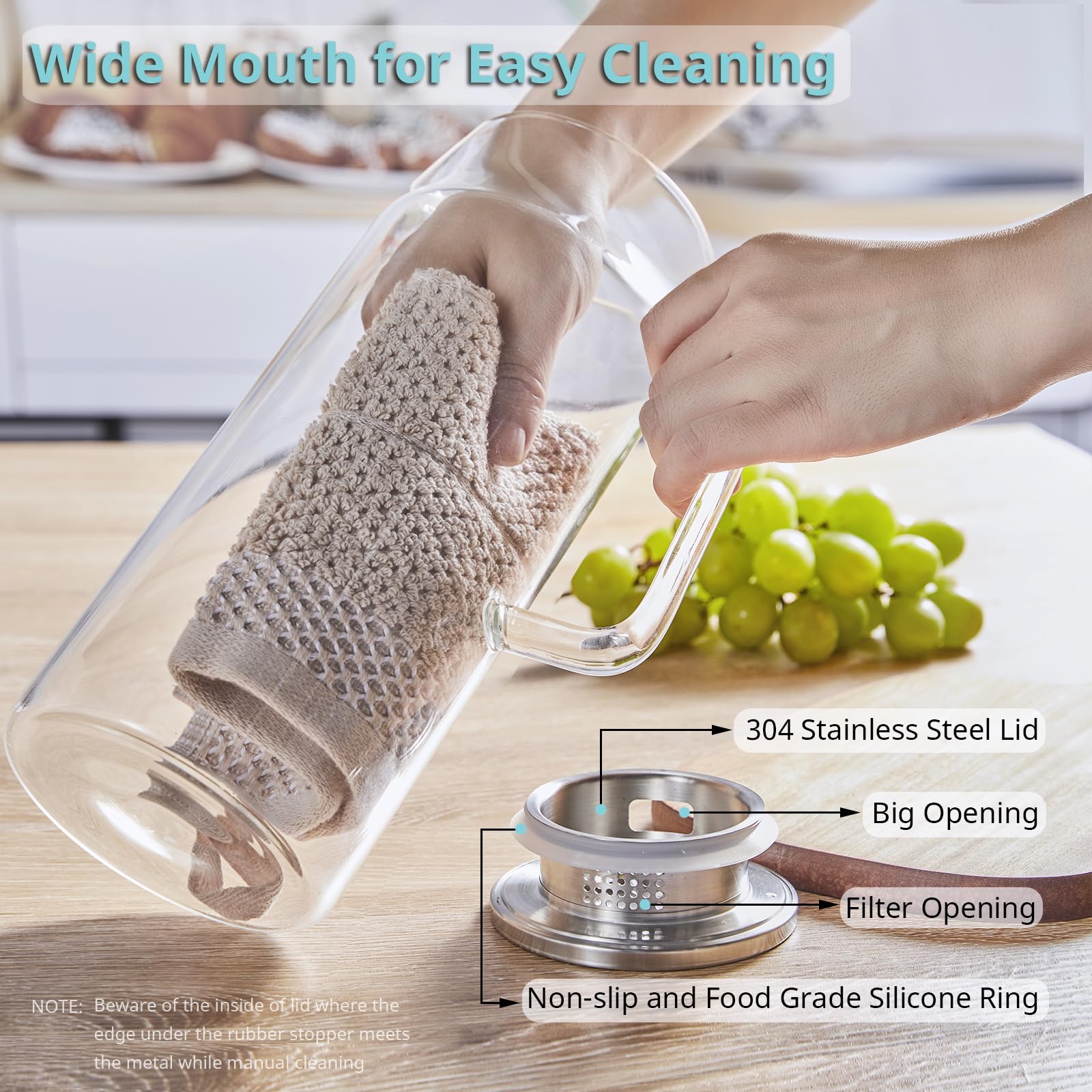 Bivvclaz iced tea pitcher glass ideal for refreshing beverages