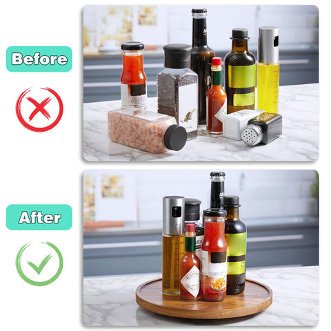 Bivvclaz kitchen countertop decorative tray for condiments and items.