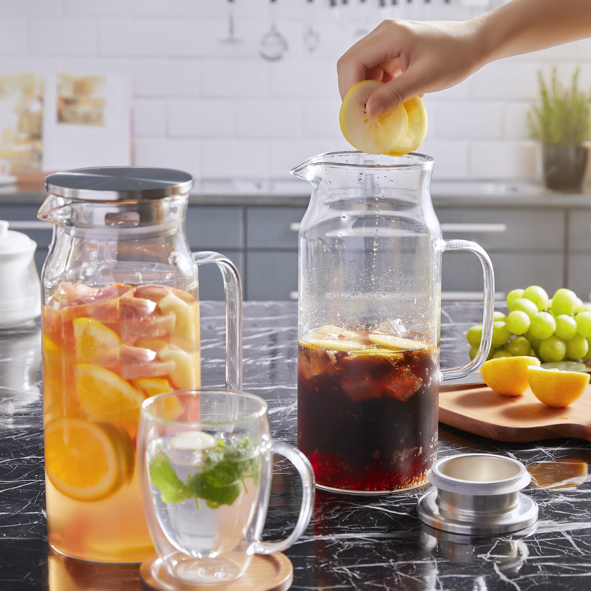 Bivvclaz fridge-friendly 2l pitcher fits in most refrigerators