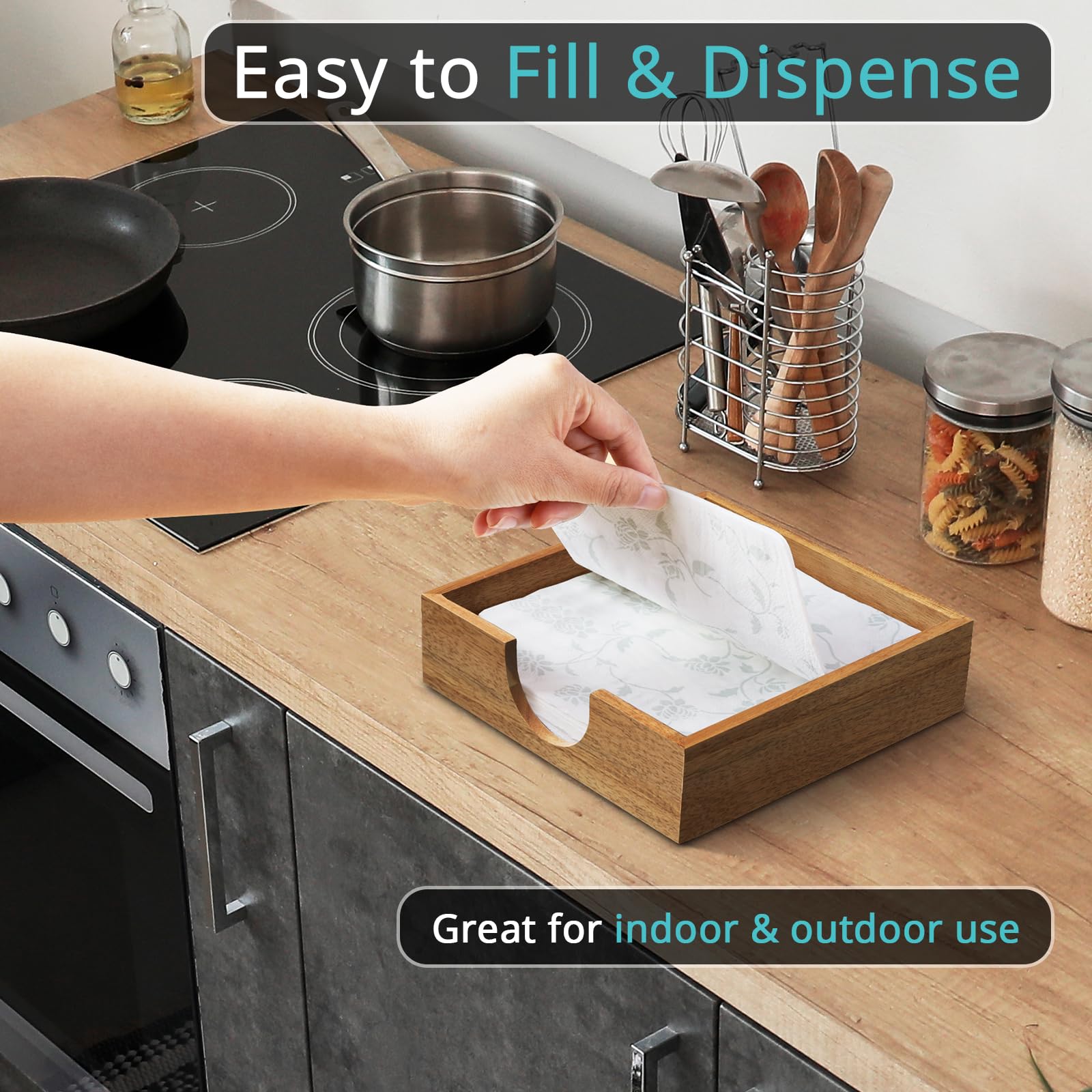Bivvclaz tabletop napkin dispenser adds natural decor to dining rooms