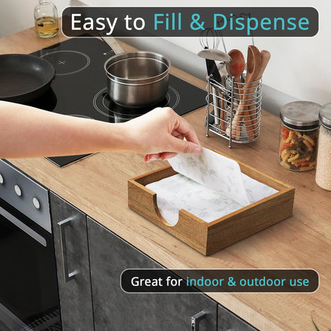 Bivvclaz tabletop napkin dispenser adds natural decor to dining rooms