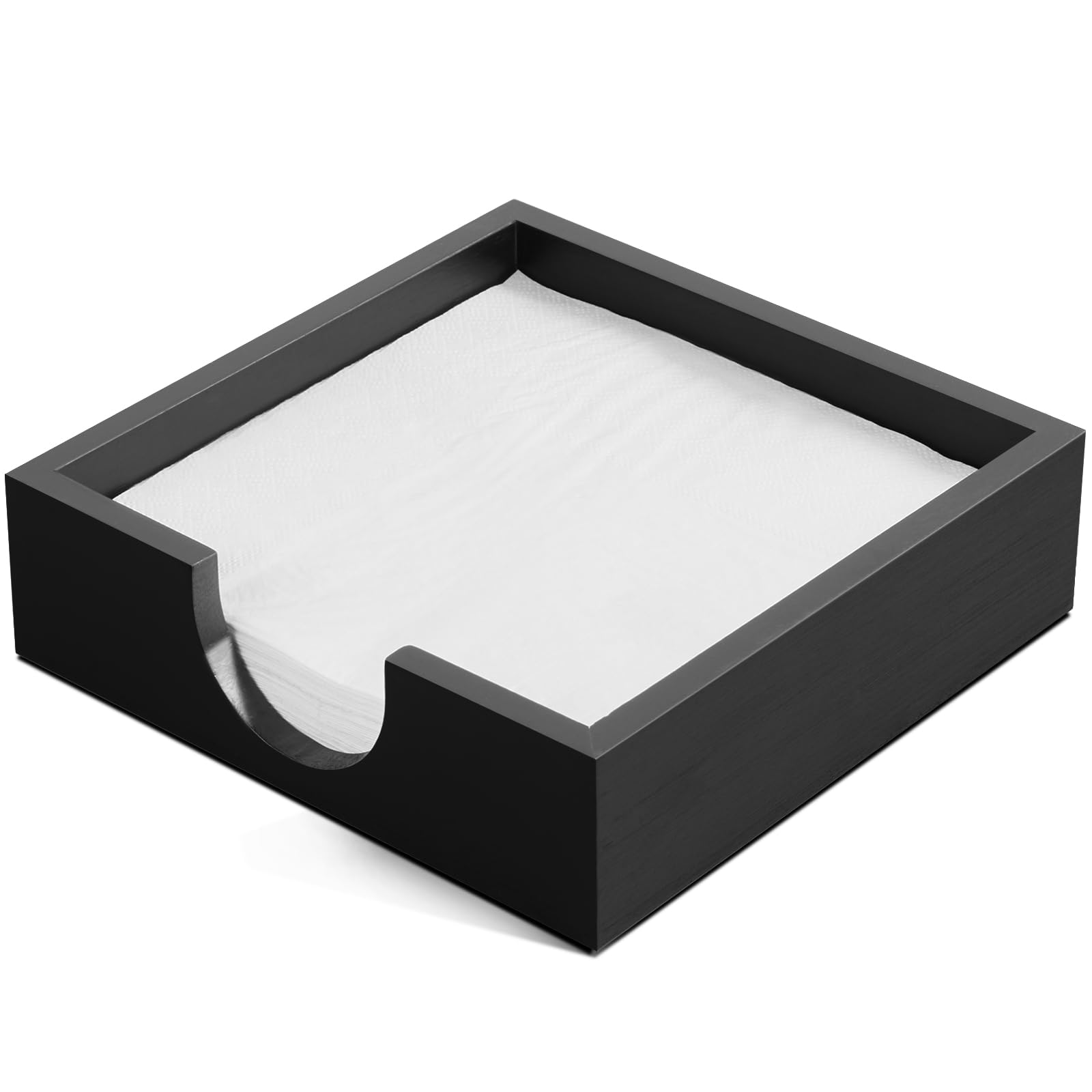Bivvclaz wooden napkin holder top view keeps napkins neatly accessible.