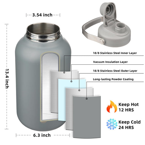 BJPKPK 128 oz large-capacity bottle supports long outdoor sessions.