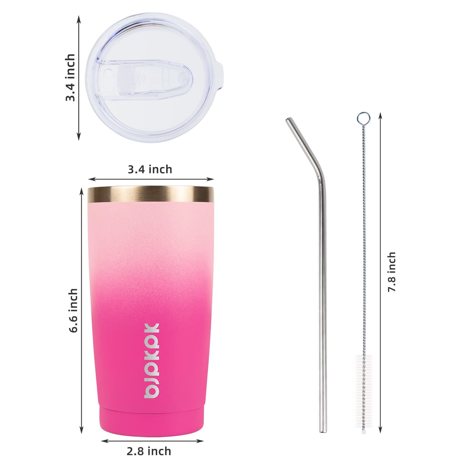 BJPKPK 20oz tumbler double-wall insulation keeps beverages at ideal temps and feels solid.
