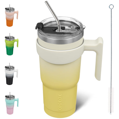 BJPKPK 20oz tumbler with lemon handle for easy on-the-go sipping.