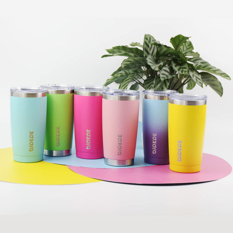 BJPKPK 20oz tumbler packaging shows eye-catching cherry blossom style.