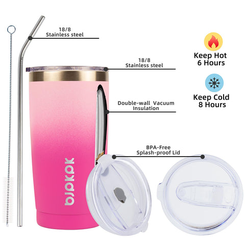 BJPKPK 20oz tumbler close-up shows durable stainless steel interior for daily use.