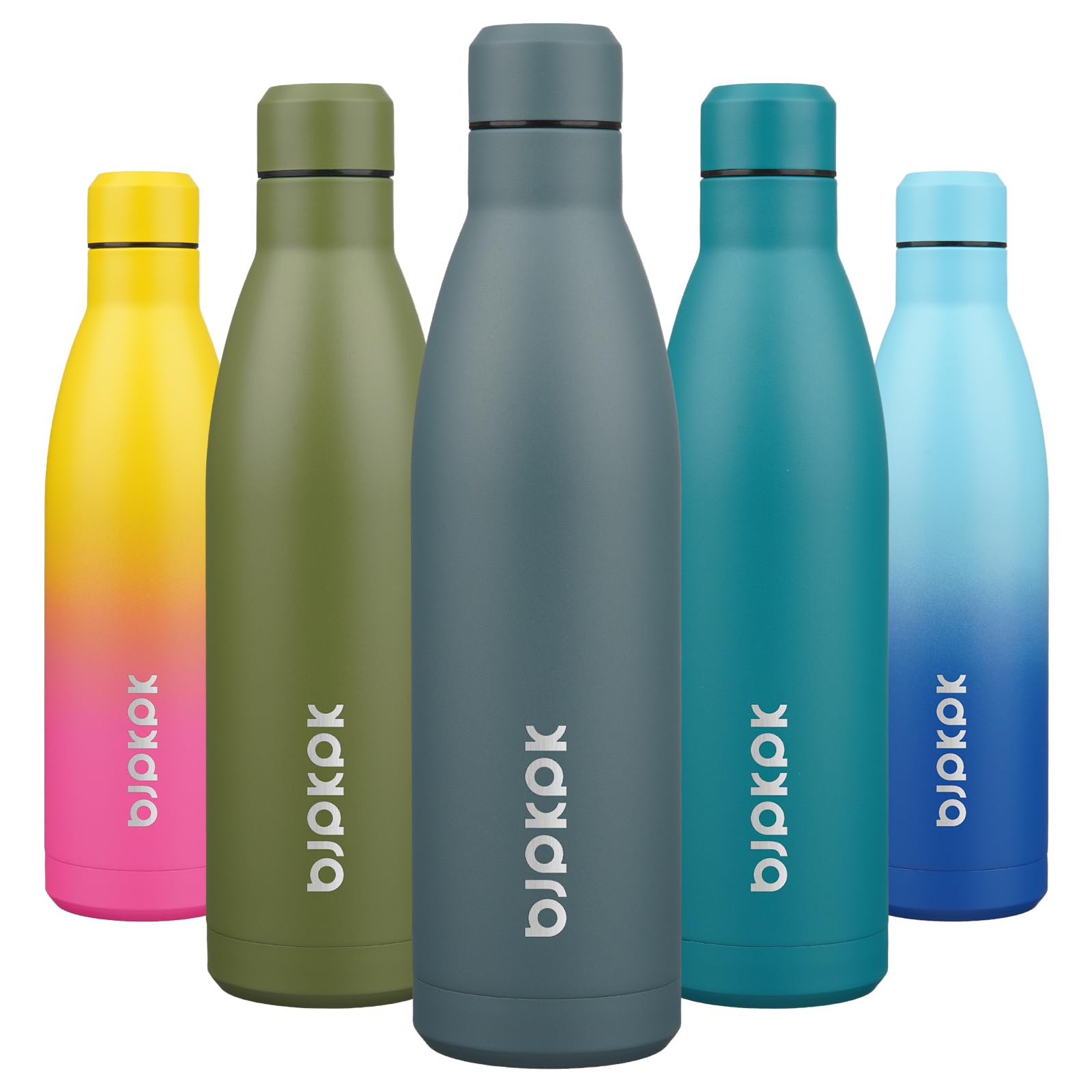 BJPKPK 25oz insulated bottle with double-wall keeps drinks cold or hot on the go