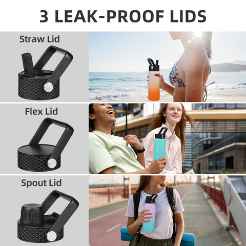 BJPKPK 27oz stainless bottle with a convenient handle for travel.