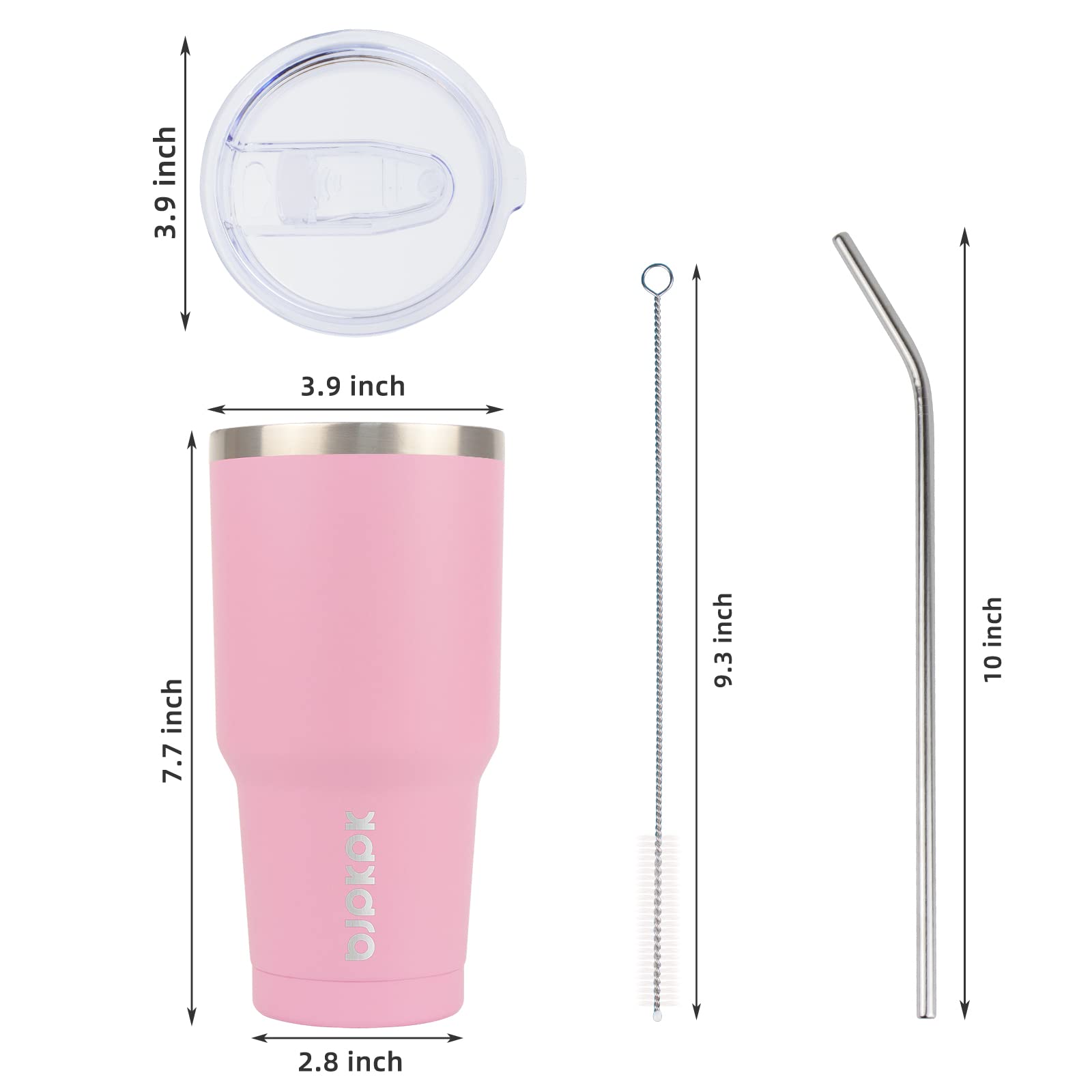 BJPKPK 30oz tumbler leak-proof lid close-up prevents spills.