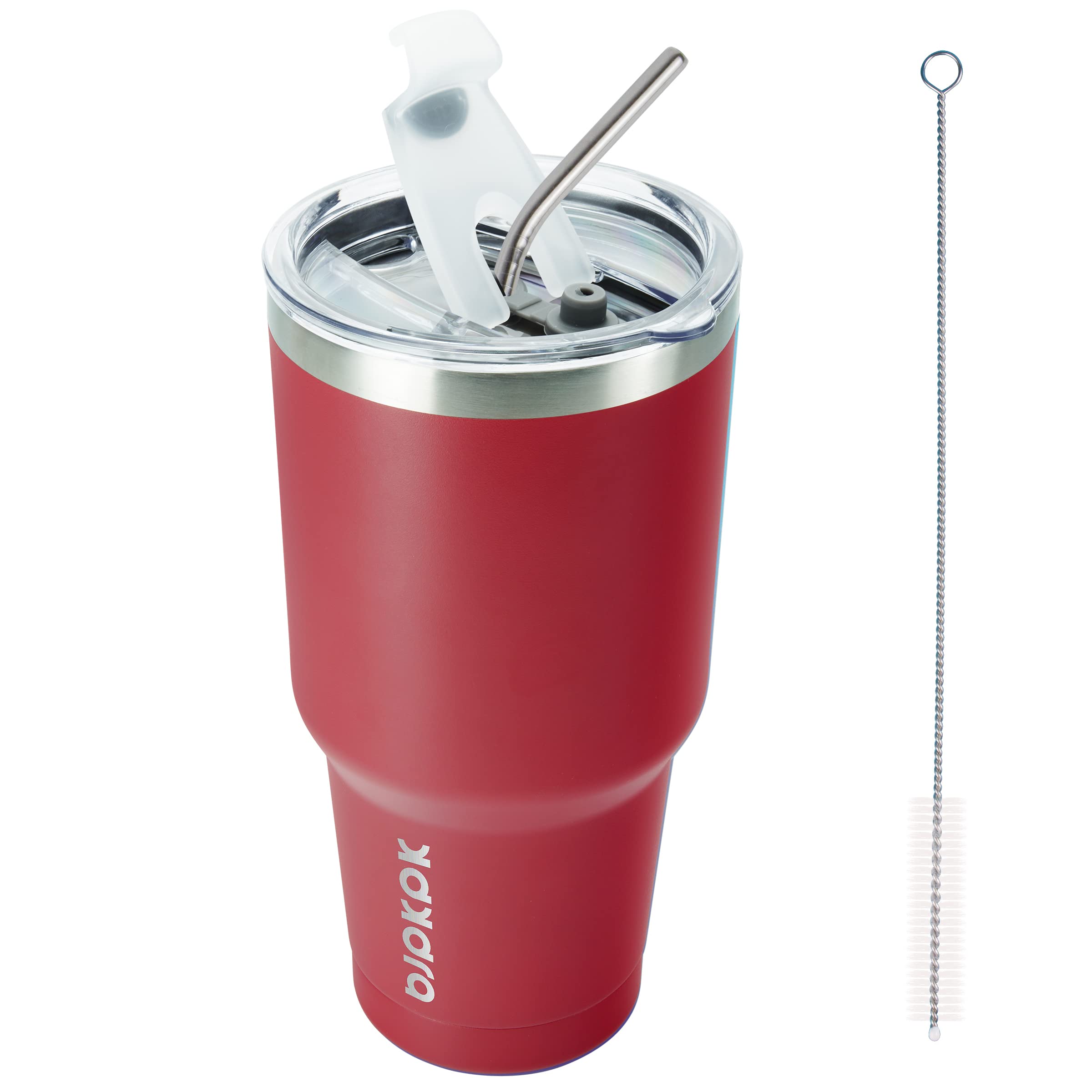 BJPKPK 30oz red tumbler with lid and straw for on-the-go hydration