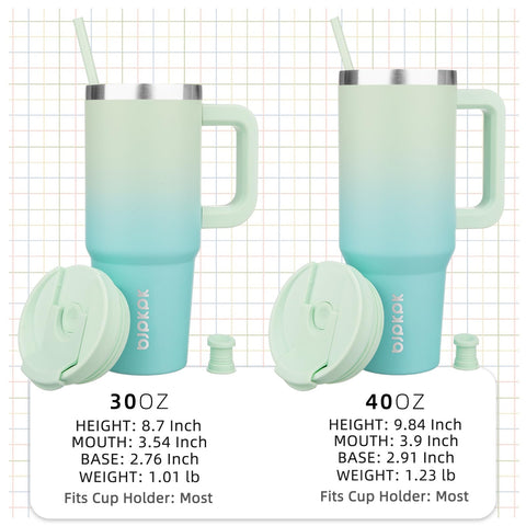 BJPKPK 40 oz insulated tumbler cupholder compatibility fits most cars