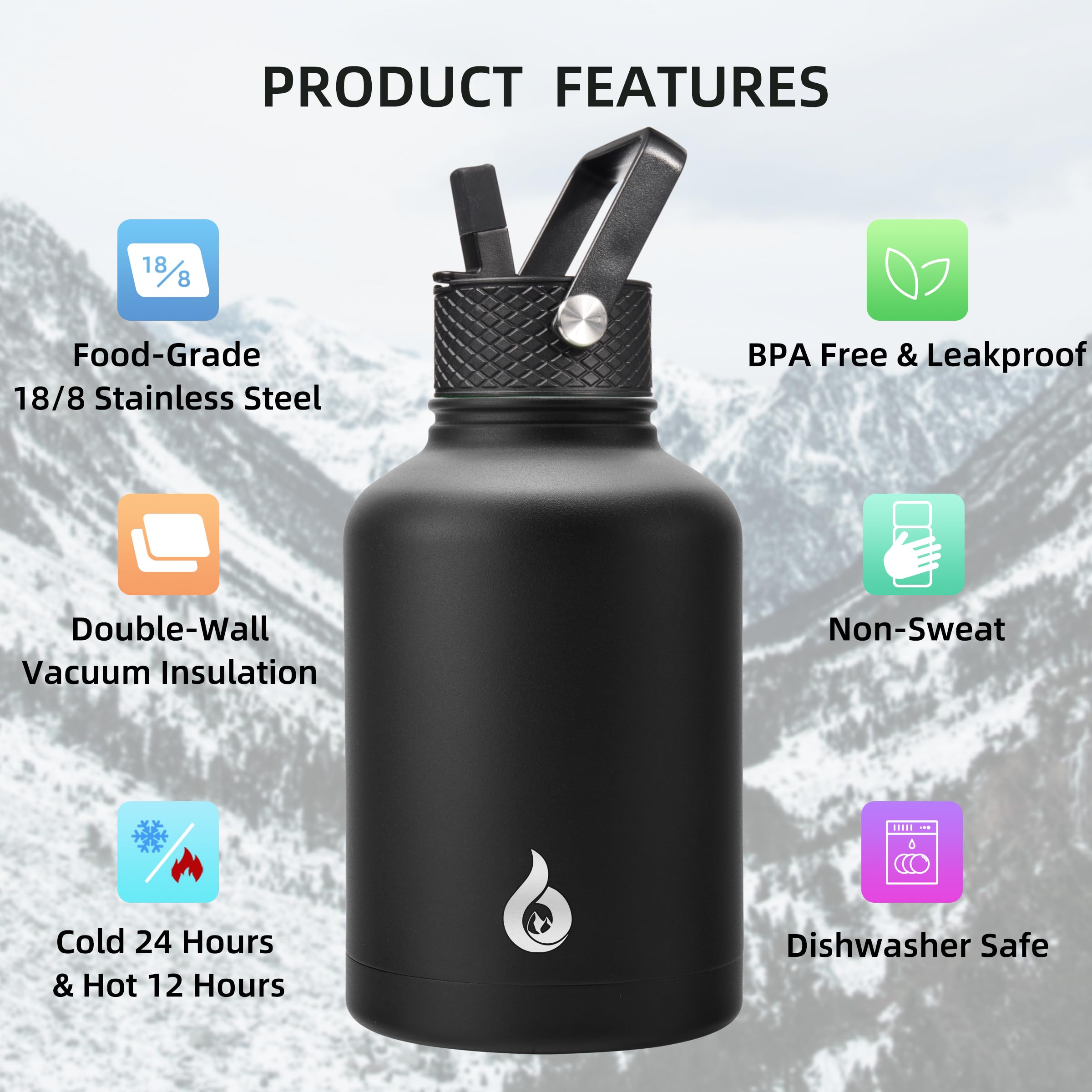BJPKPK bottle with paracord handle designed for easy carrying outdoors.