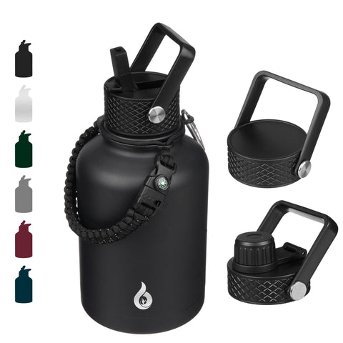 BJPKPK insulated bottle with straw lid 50oz keeps drinks cold or hot on the go.