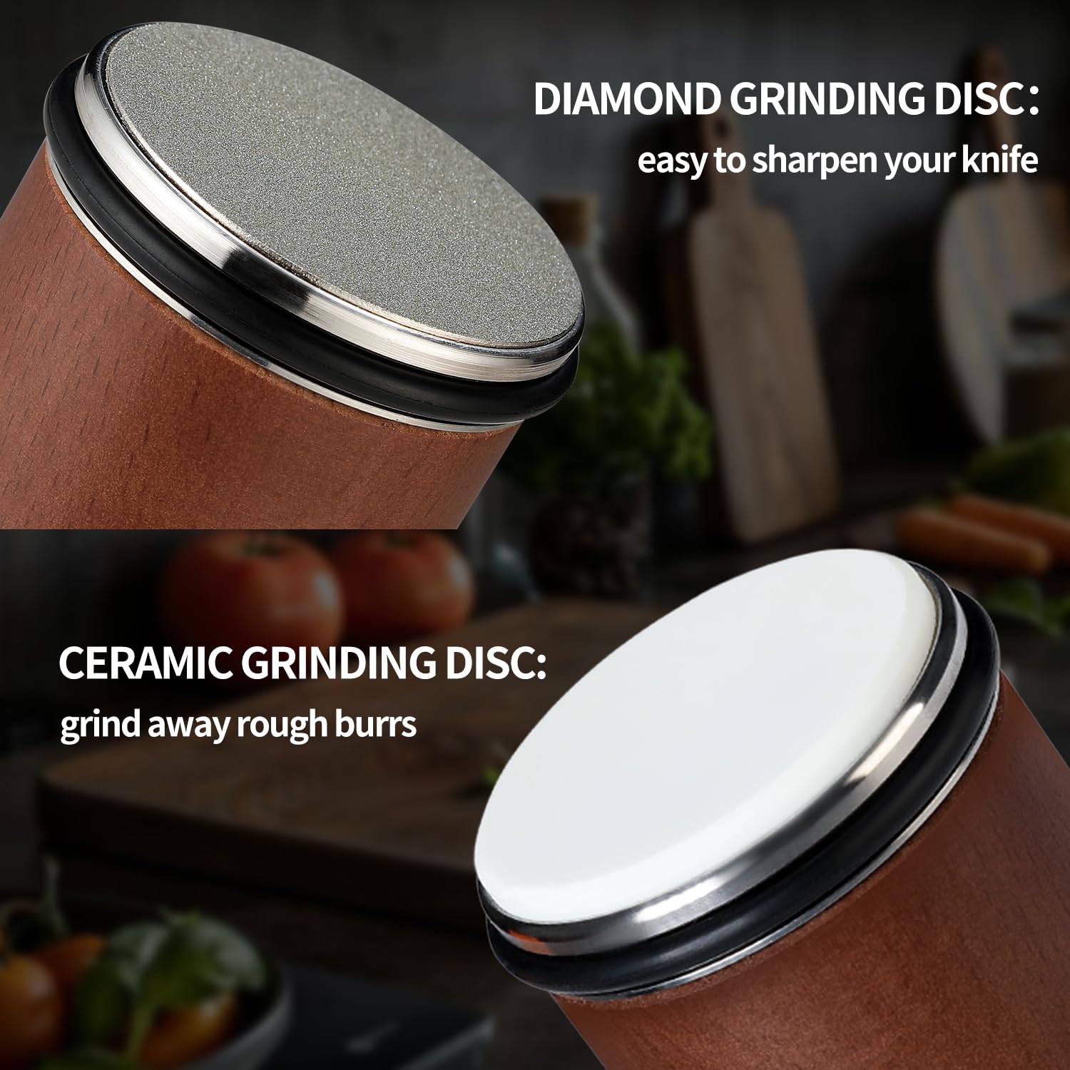 BKXOFH ceramic disc polishes blade edge for lasting sharpness.