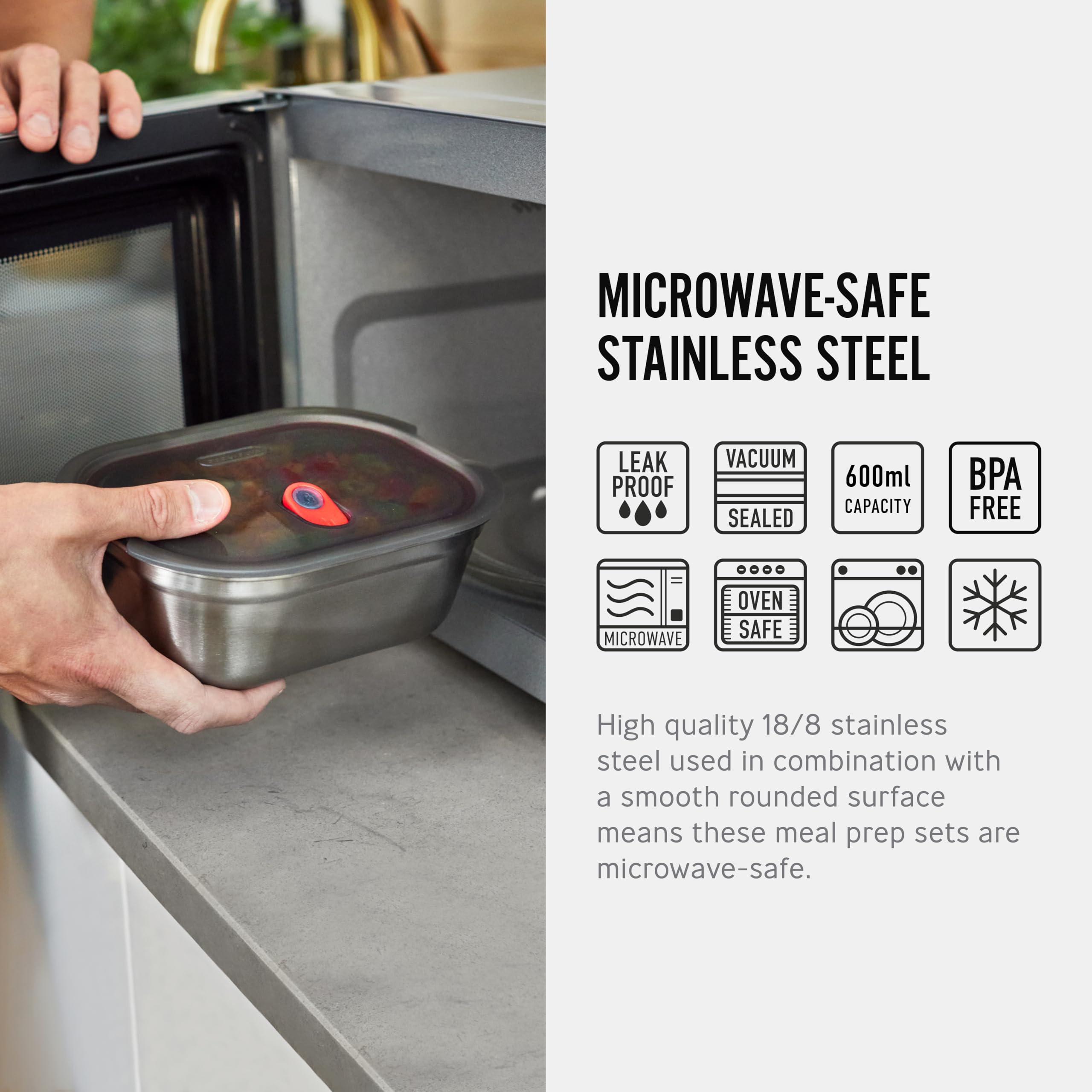 BLACK + BLUM lunch box microwave safe for quick reheats at work