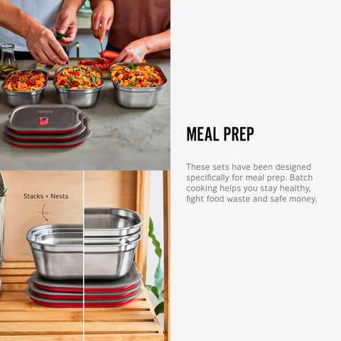 BLACK + BLUM stackable design saves pantry space