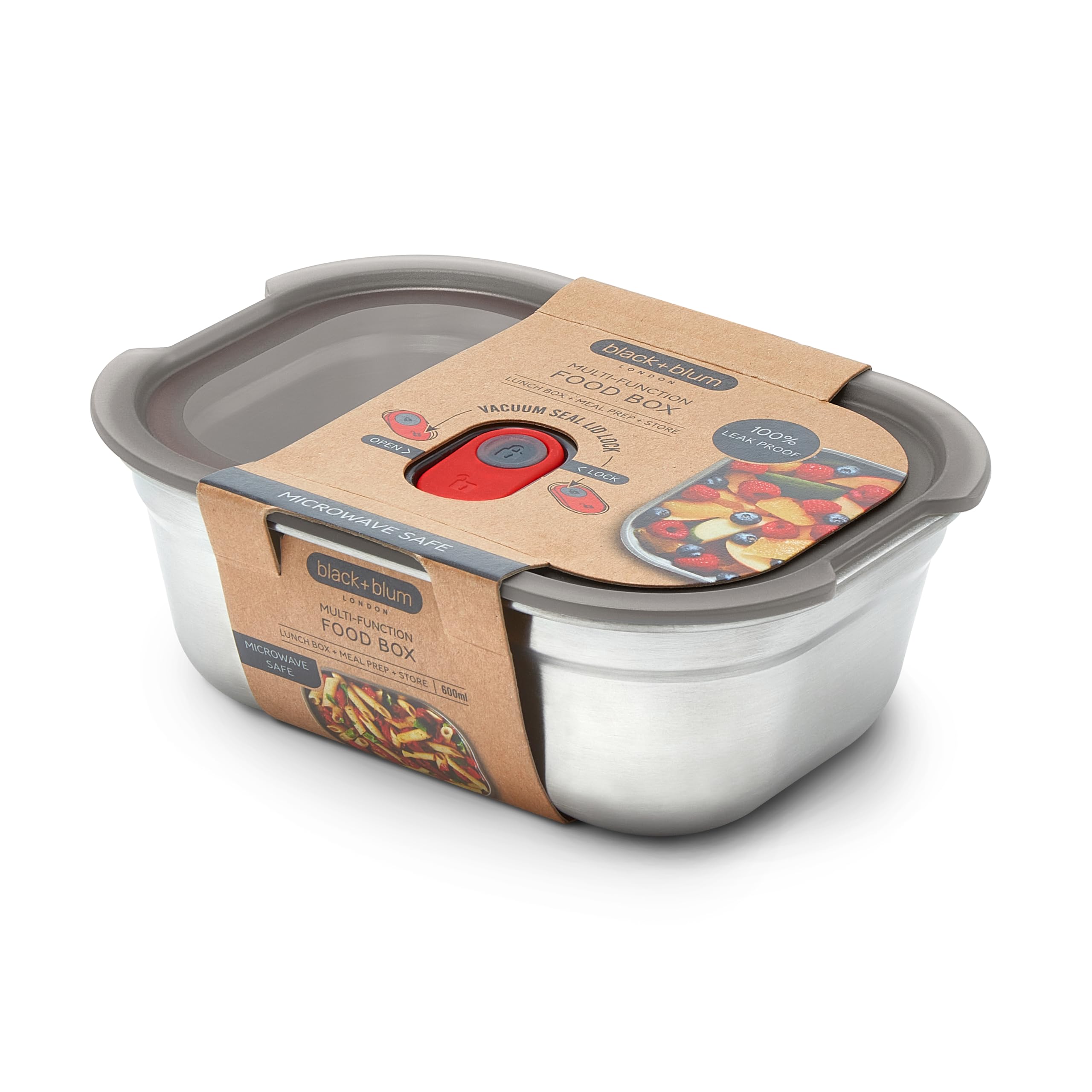 BLACK + BLUM stainless steel lunch box with leak-proof lid keeps meals secure