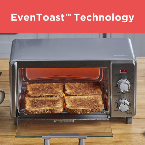BLACK+DECKER 9-inch pizza capacity image demonstrates room for family snacks.