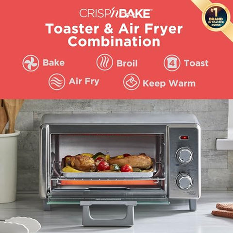BLACK+DECKER Crisp N Bake inside view reveals roomy chamber for a 9-inch pizza.