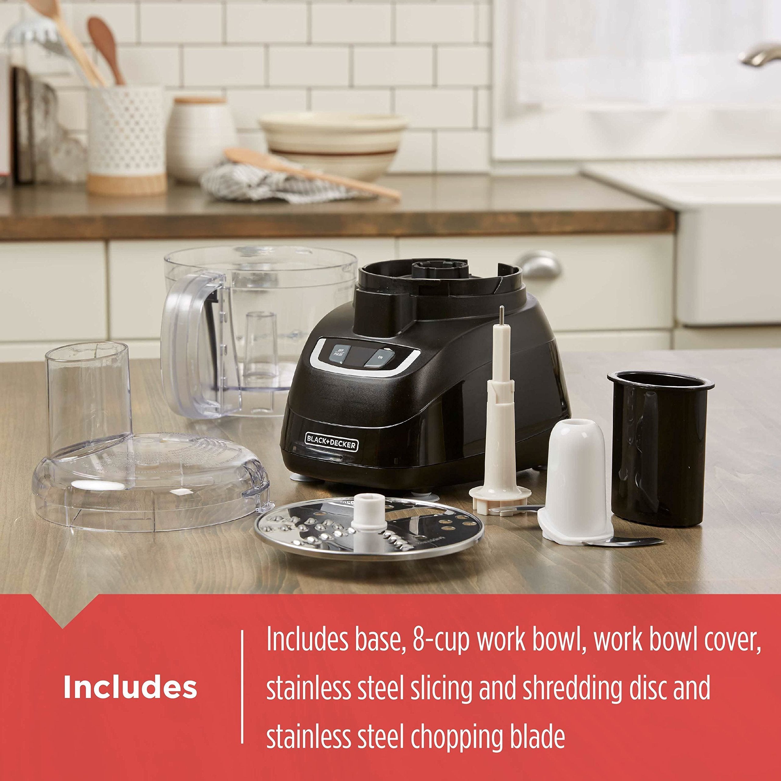 BLACK+DECKER FP1600B dishwasher-safe parts simplify cleanup.