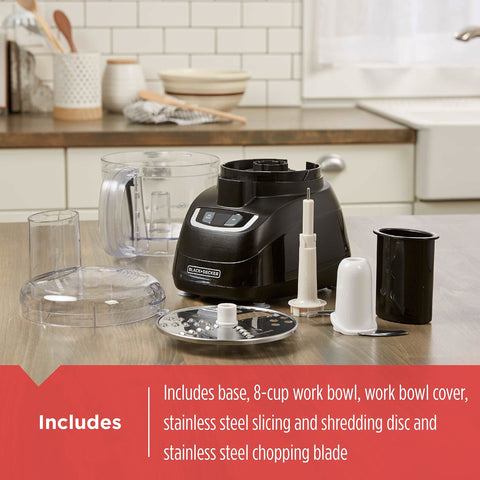 BLACK+DECKER FP1600B dishwasher-safe parts simplify cleanup.