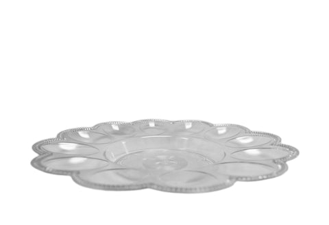 9-inch outer tray with center bowl simplifies serving.