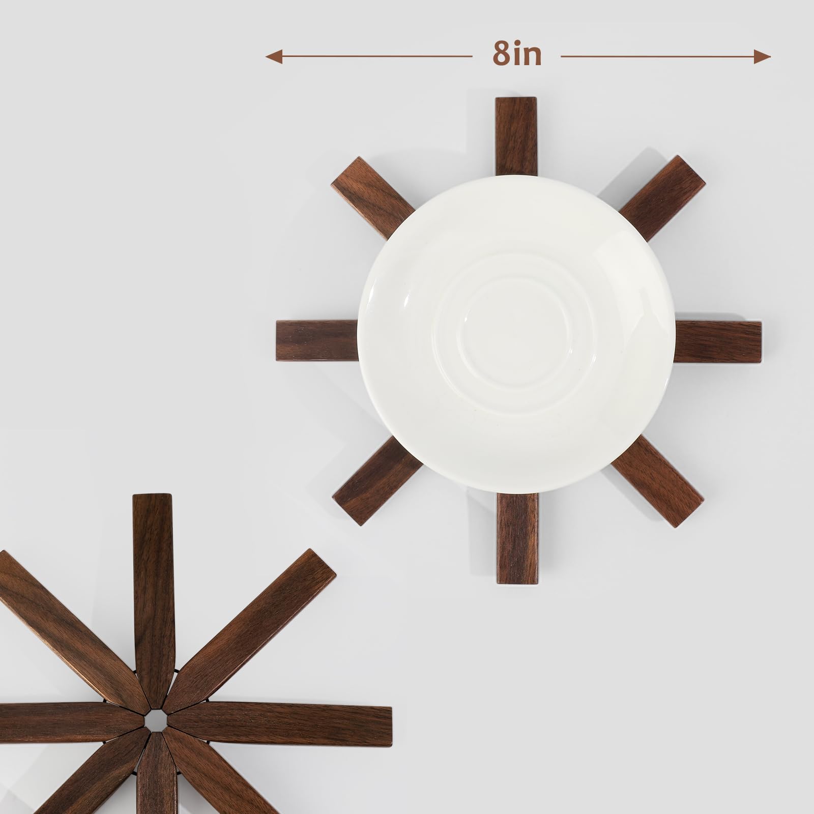 Black Walnut Trivets on table as stylish decor and protection