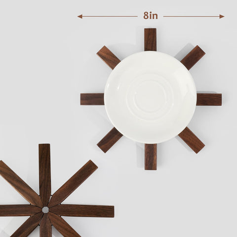 Black Walnut Trivets on table as stylish decor and protection