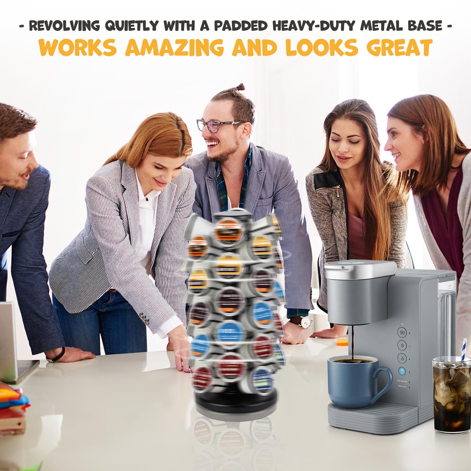 BLACKSMITH FAMILY Black finish k cup holder complements any kitchen.
