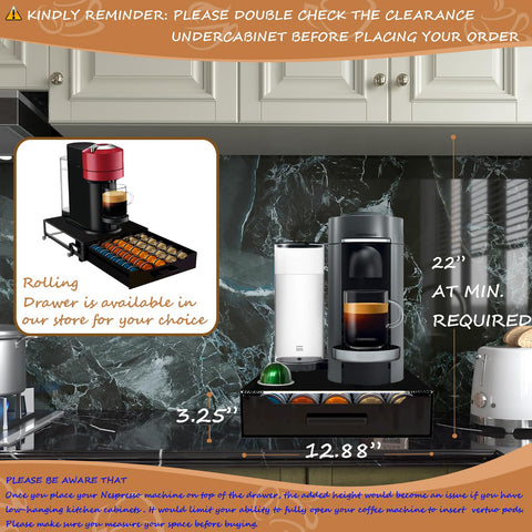 BLACKSMITH FAMILY Capacity up to 50 big Vertuo pods displayed