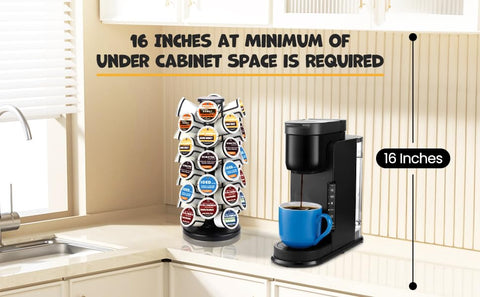 BLACKSMITH FAMILY Countertop coffee organizer keeps pods neatly arranged.