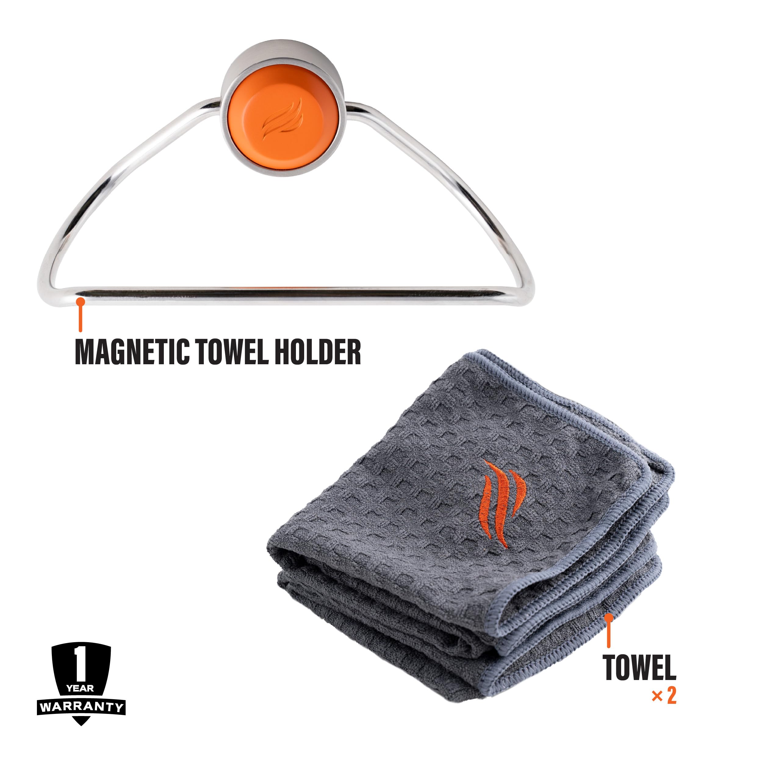 Magnetic attachment on Blackstone 5300 secures towels to ferrous surface for clutter-free prep
