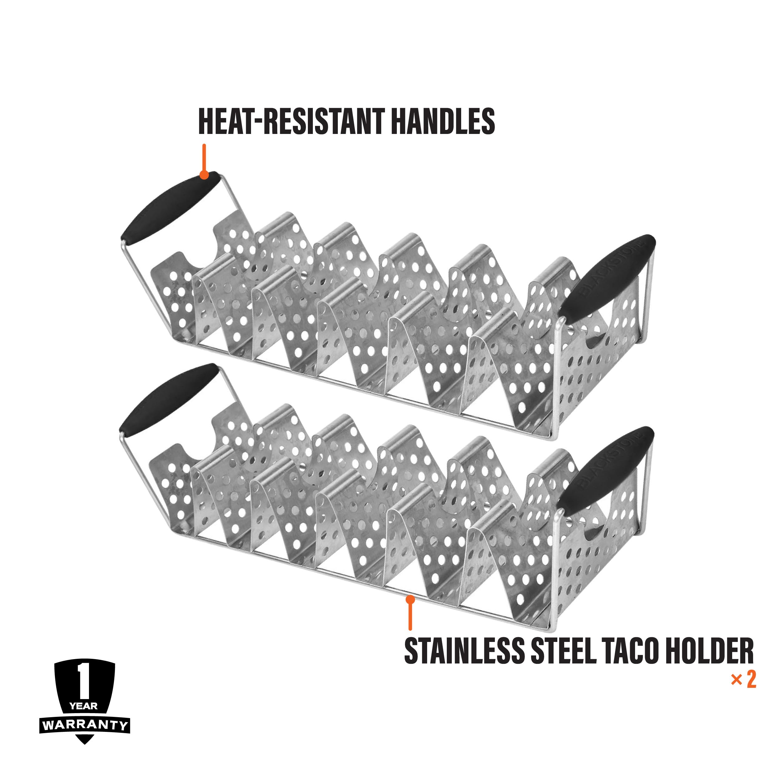 BLACKSTONE rack showcases dishwasher-safe stainless steel durability for busy kitchens.