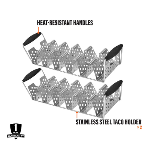 BLACKSTONE rack showcases dishwasher-safe stainless steel durability for busy kitchens.