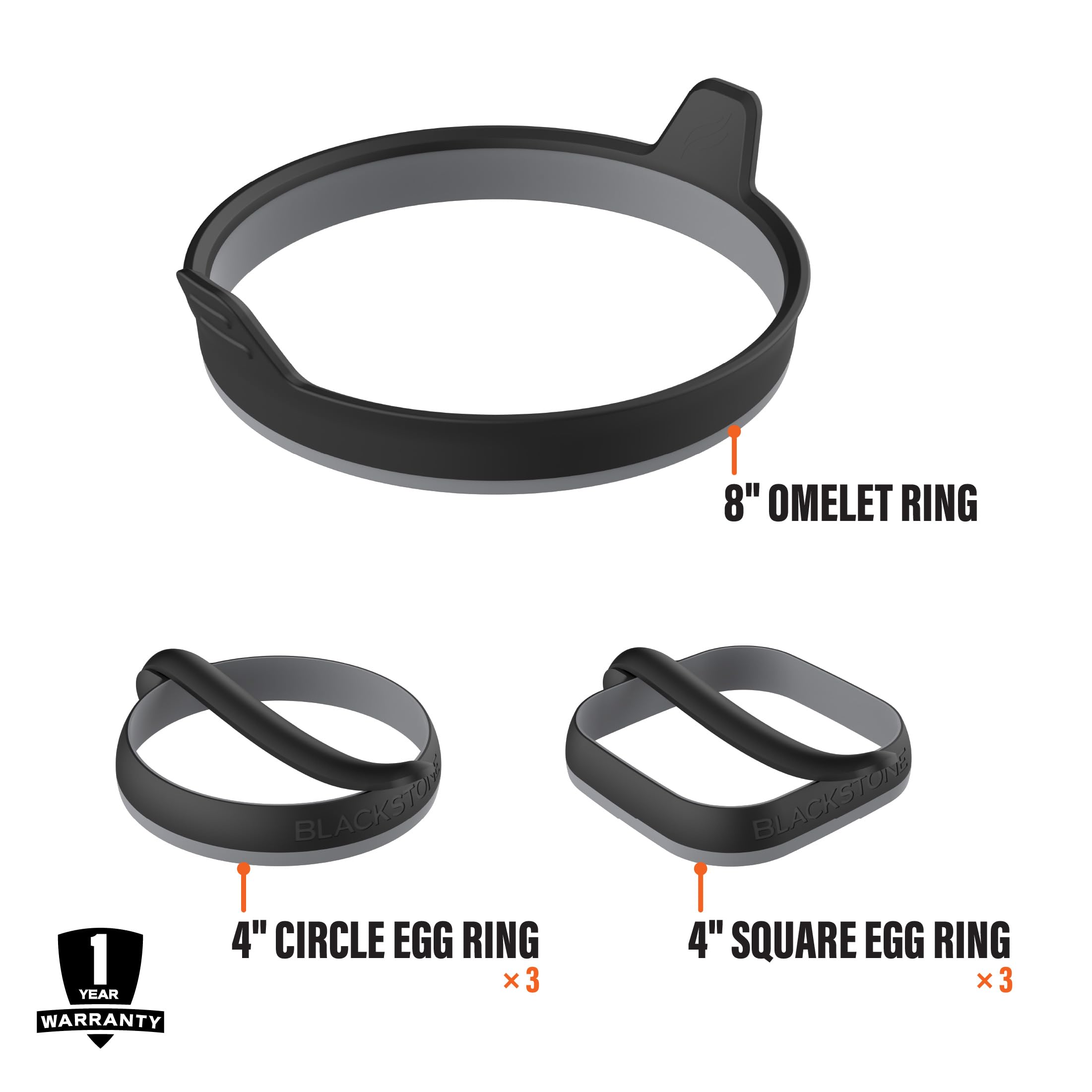 Blackstone Egg Ring Kit with heat-resistant handles for safe flipping