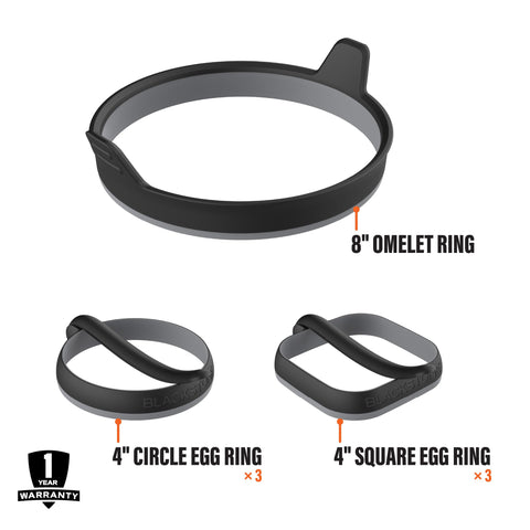 Blackstone Egg Ring Kit with heat-resistant handles for safe flipping