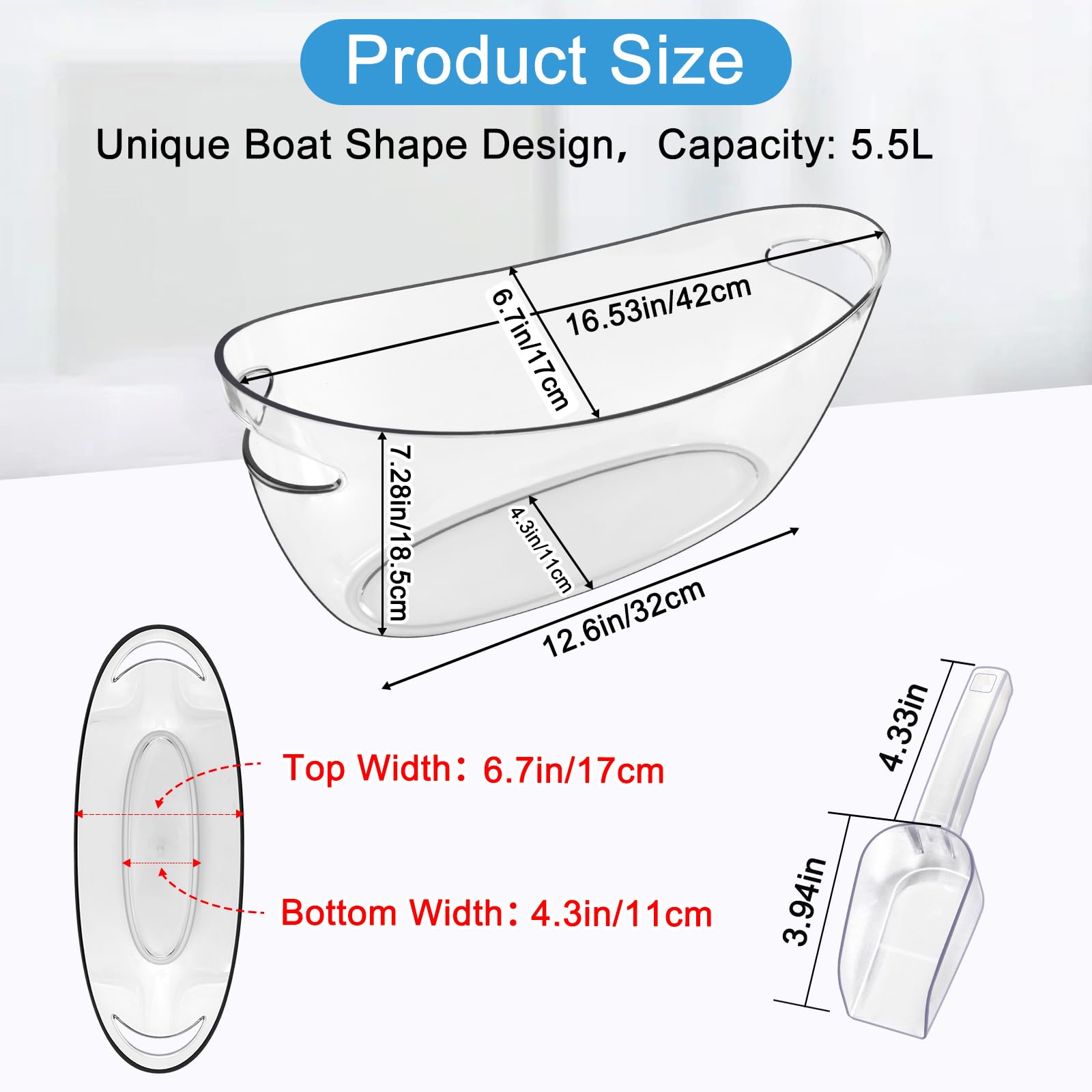 Blaithom transparent ice bucket helps monitor ice levels during gatherings