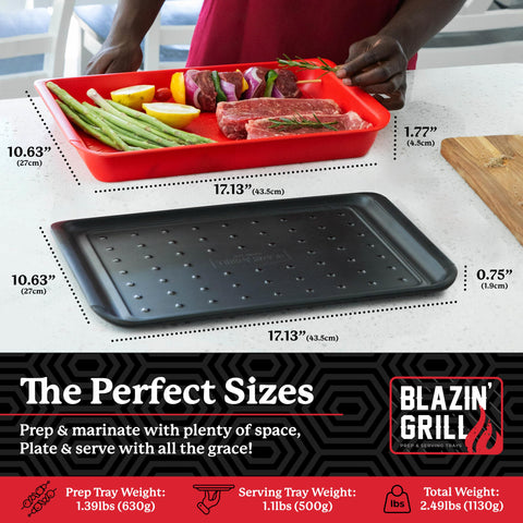 BLAZIN' GRILL melamine trays, BPA-free and built for durability during grilling.