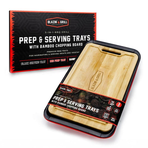 BLAZIN' GRILL melamine trays are durable and heat-resistant for busy kitchens.