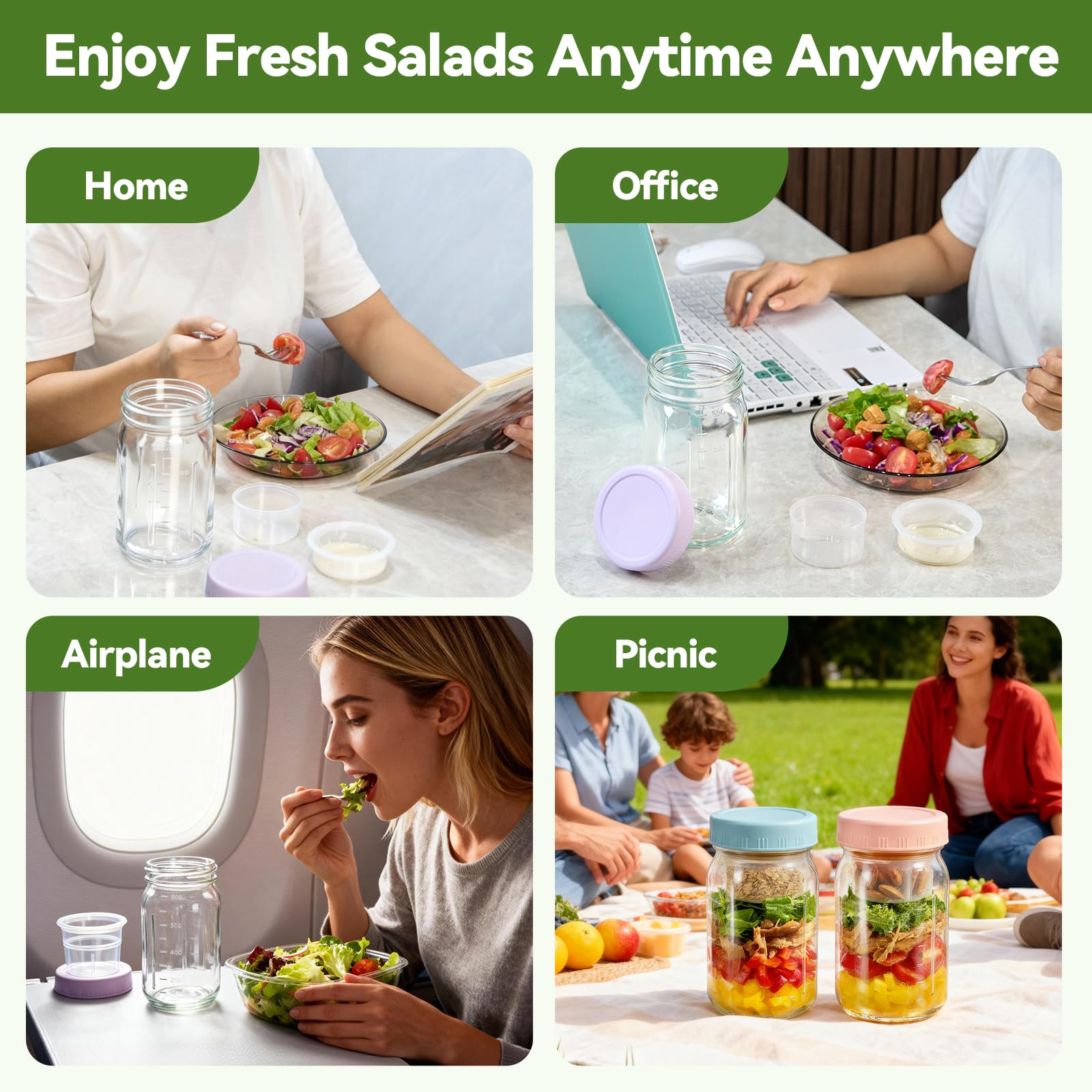 Blazpath Salad Pod Mason Jar components are dishwasher-safe for easy cleaning.
