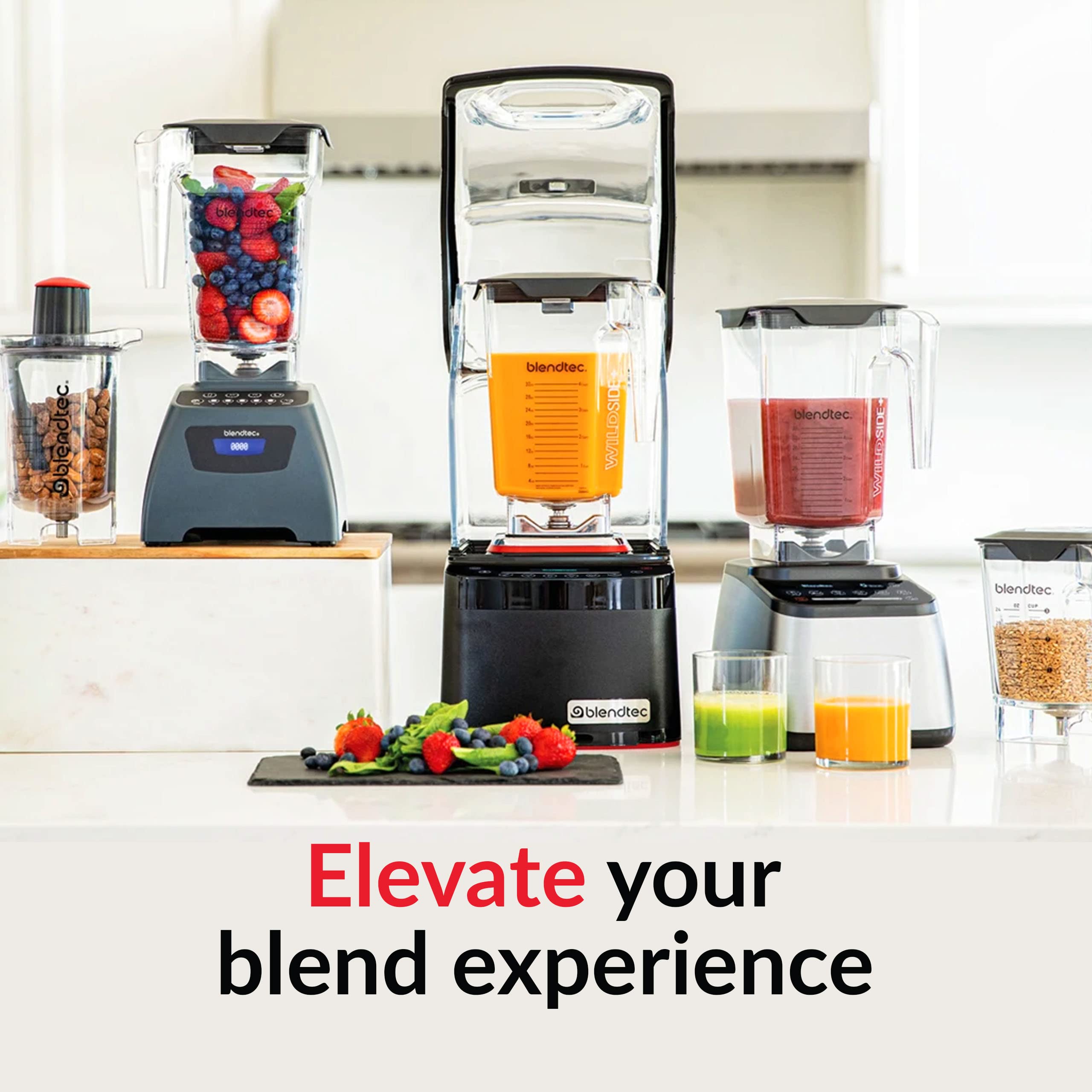 Blendtec WildSide+ jar body highlights wide base for smoother, faster results.